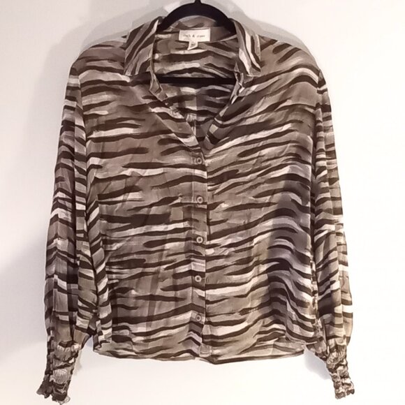CLOTH & STONE tiger striped blouse - Picture 3 of 9